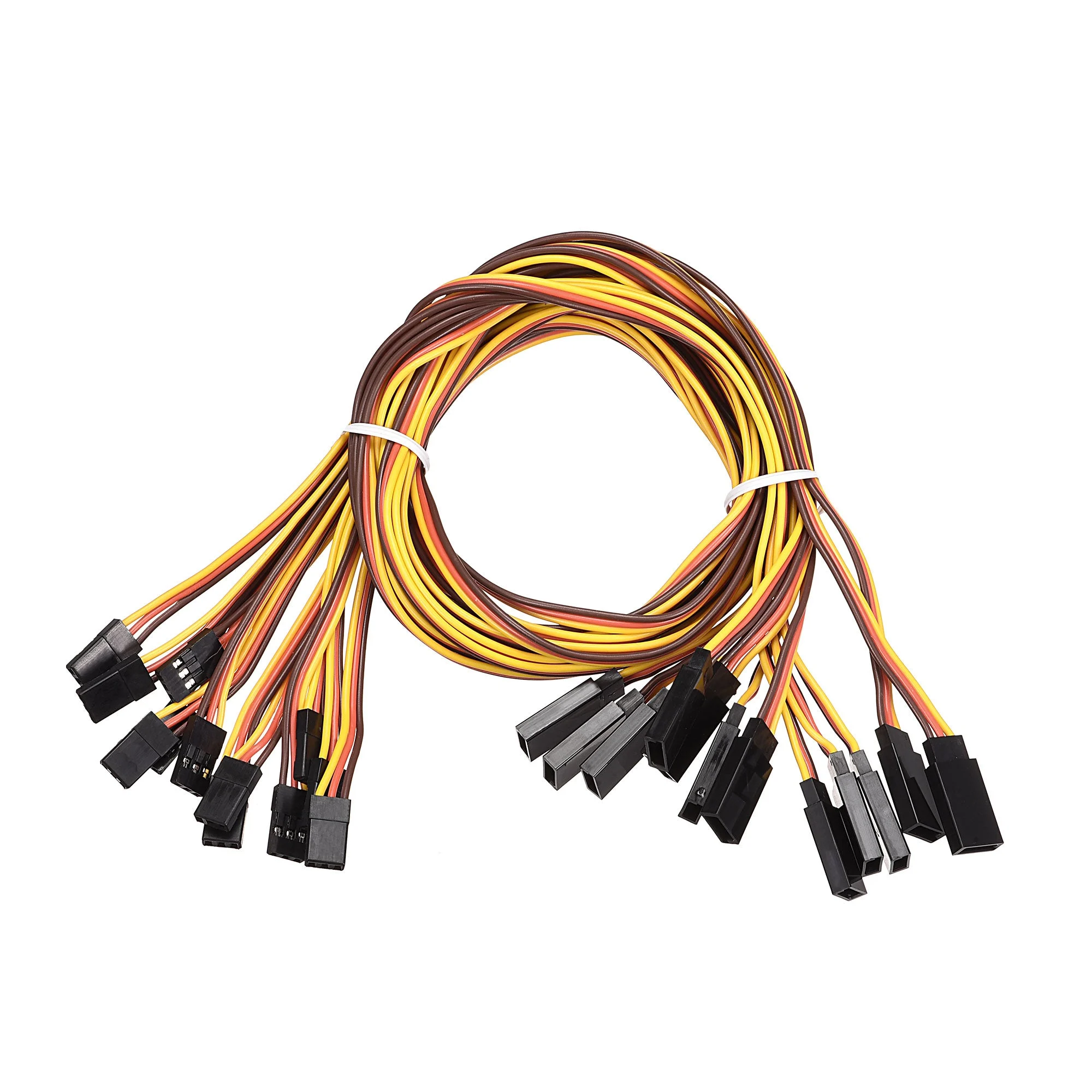 Uxcell 12pcs 3-Pin Servo Extension Cable Cord Connectors Lead Wire Male to Female 22AWG 60-Cores Servo Receiver Wire